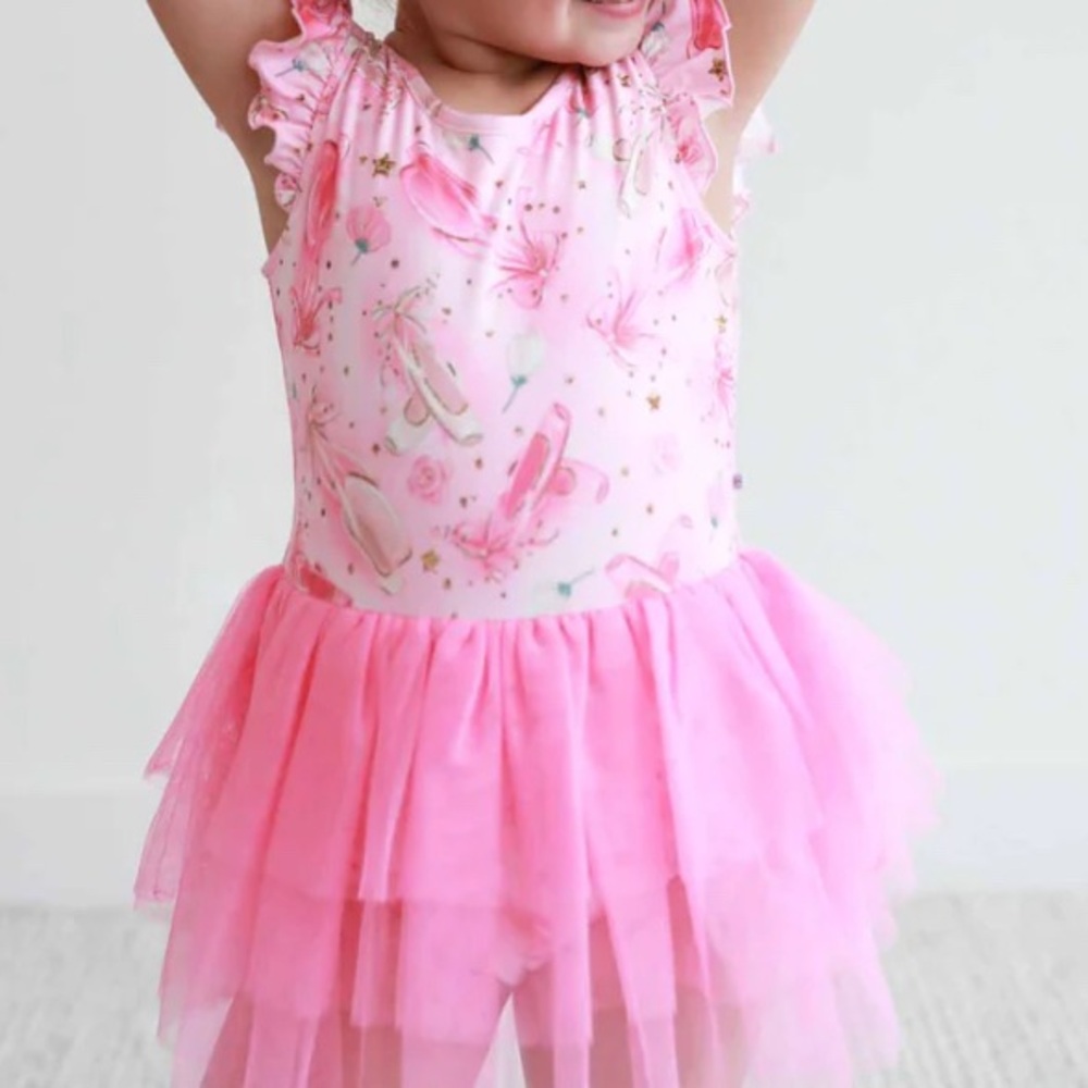 Caden Lane Pink Leotard with triple tiered tutu 3T